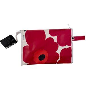 NWT MARIMEKKO Red White Unikko Poppy Cosmetic Bag Pouch